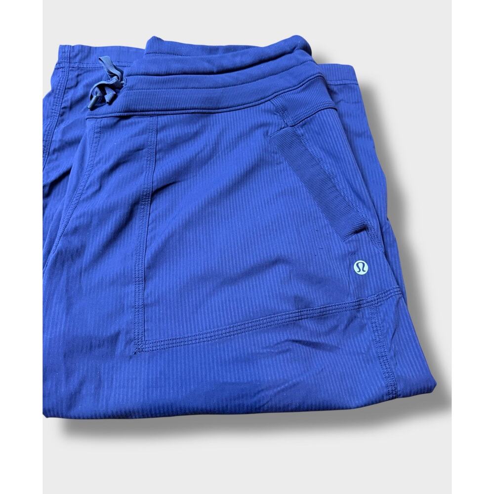 Lululemon Dance Studio Crop Capri Pants Unlined Women Navy Sz 32? Drawstring EUC
